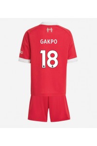 Liverpool Cody Gakpo #18 Jalkapallovaatteet Lasten Kotipeliasu 2025-26 Lyhythihainen (+ Lyhyet housut)